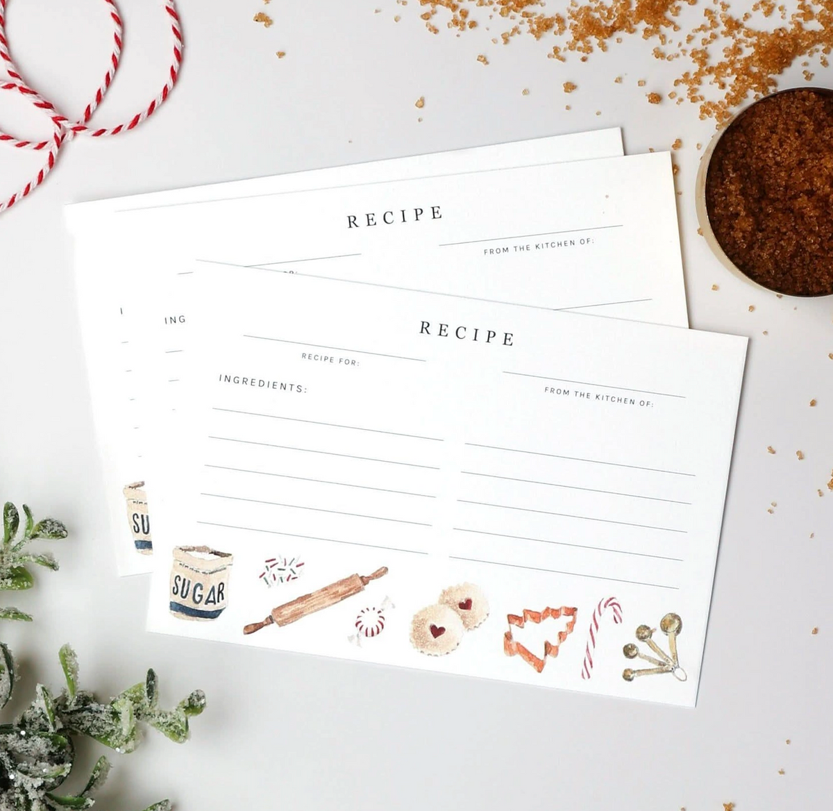 Emily Lex Studio Christmas recipe cards