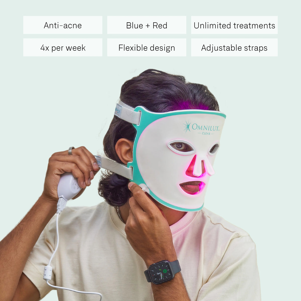 Omnilux Clear LED acne light therapy mask