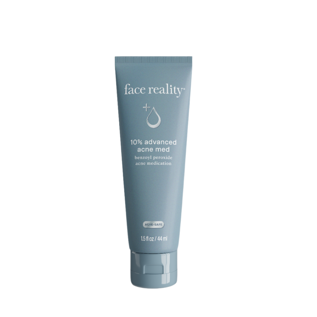 A tube of Face Reality Advanced Acne Med, a skincare product for acne treatment.