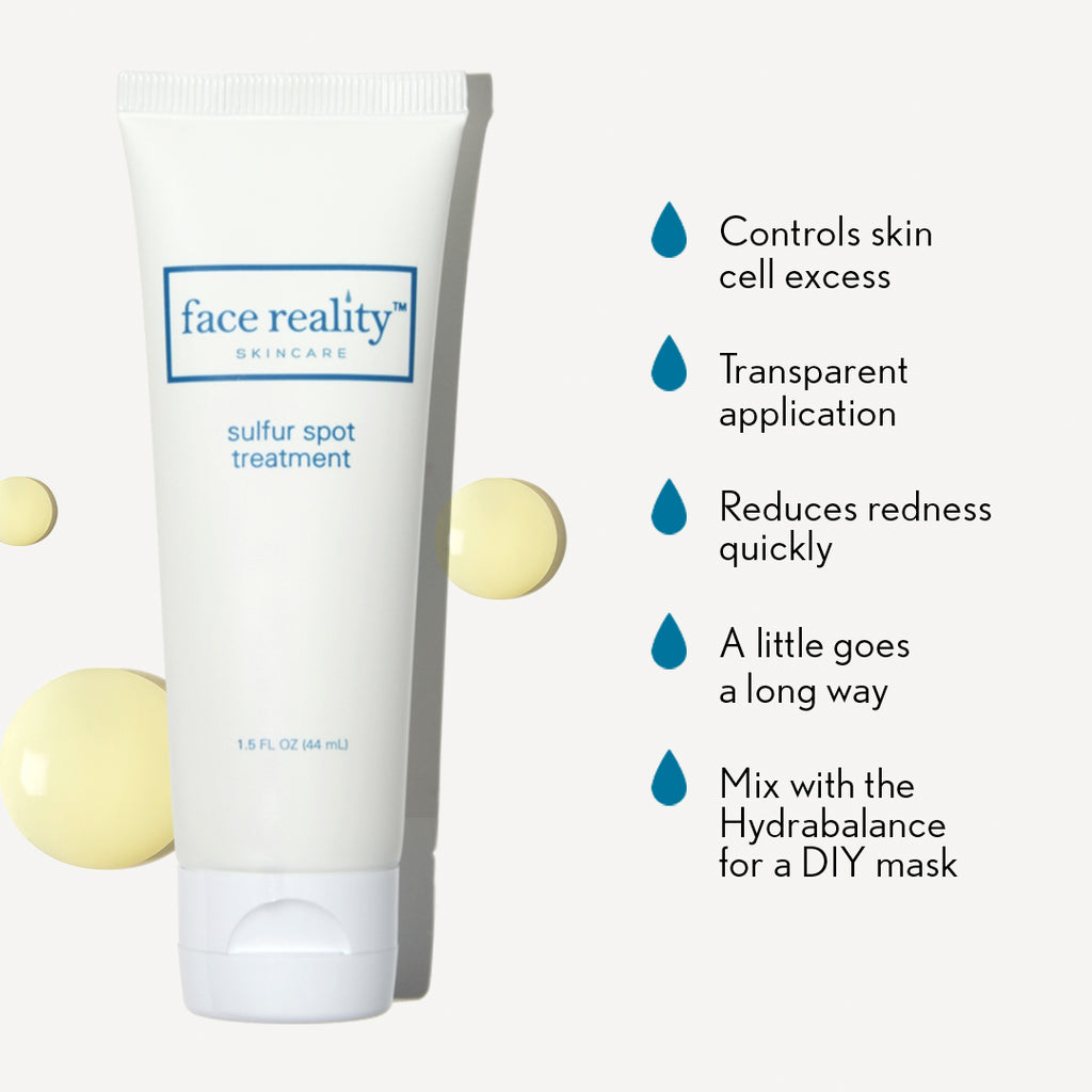 Sulfur Spot Treatment is a gentle yet potent combination of 6% sulfur and an innovative peptide that provides an instant fix for red and inflamed acne lesions. With its invisible application, Sulfur Spot Treatment allows you to spot treat on the sly. Go ahead and take this secret weapon on the go—it can be used throughout the day and night! Live by Skin